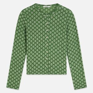 NEW!!!Scotch & Soda Green Floral Knit Cardigan / Button-Up Top